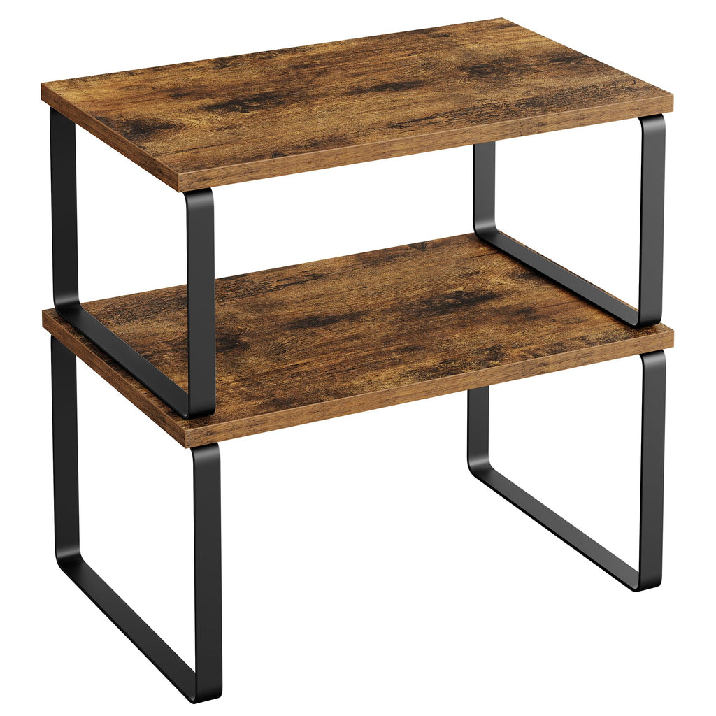 SONGMICS 2-Piece Stackable Cabinet Shelf Set