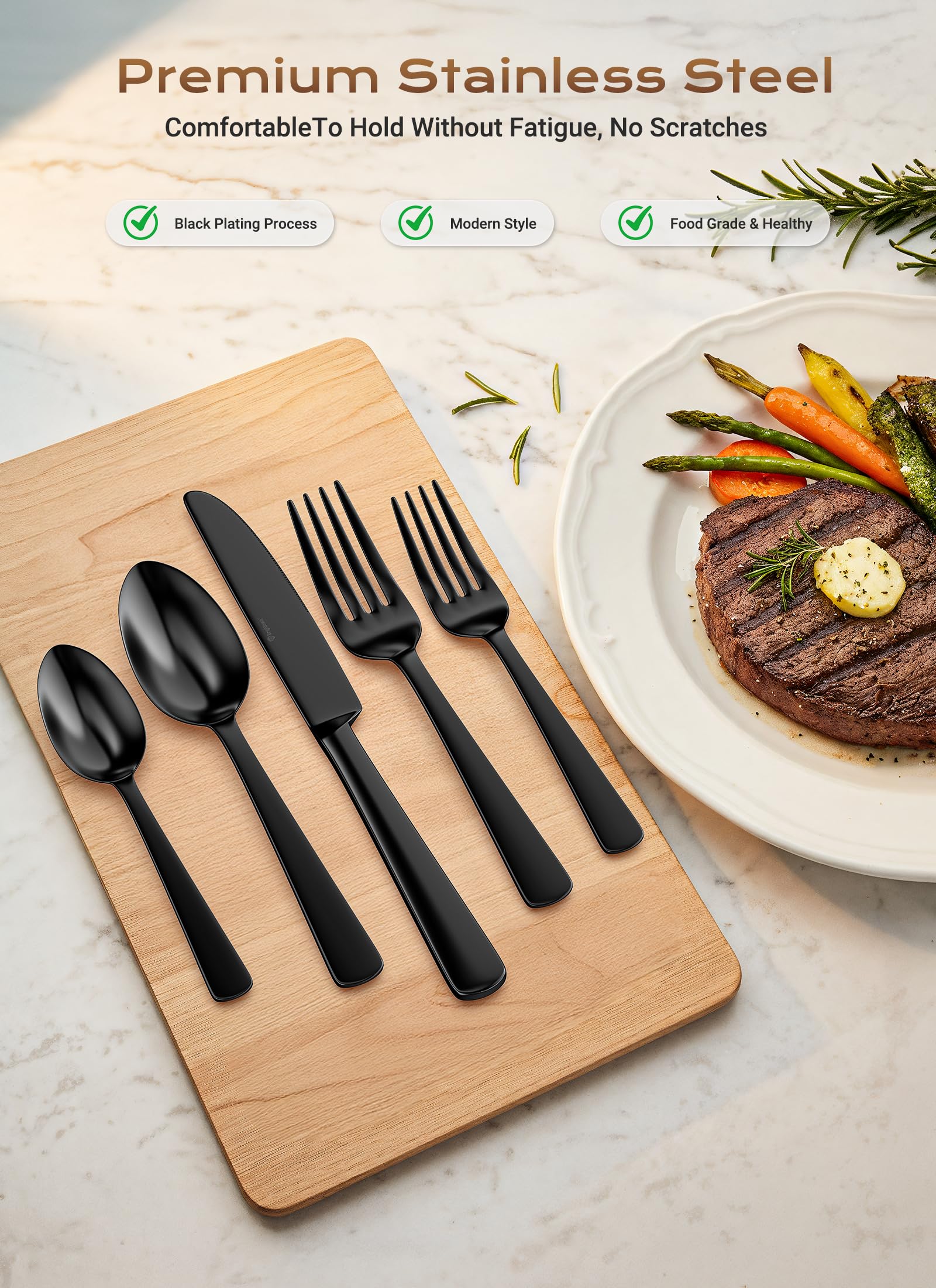 65-Piece Stainless Steel Cutlery Collection