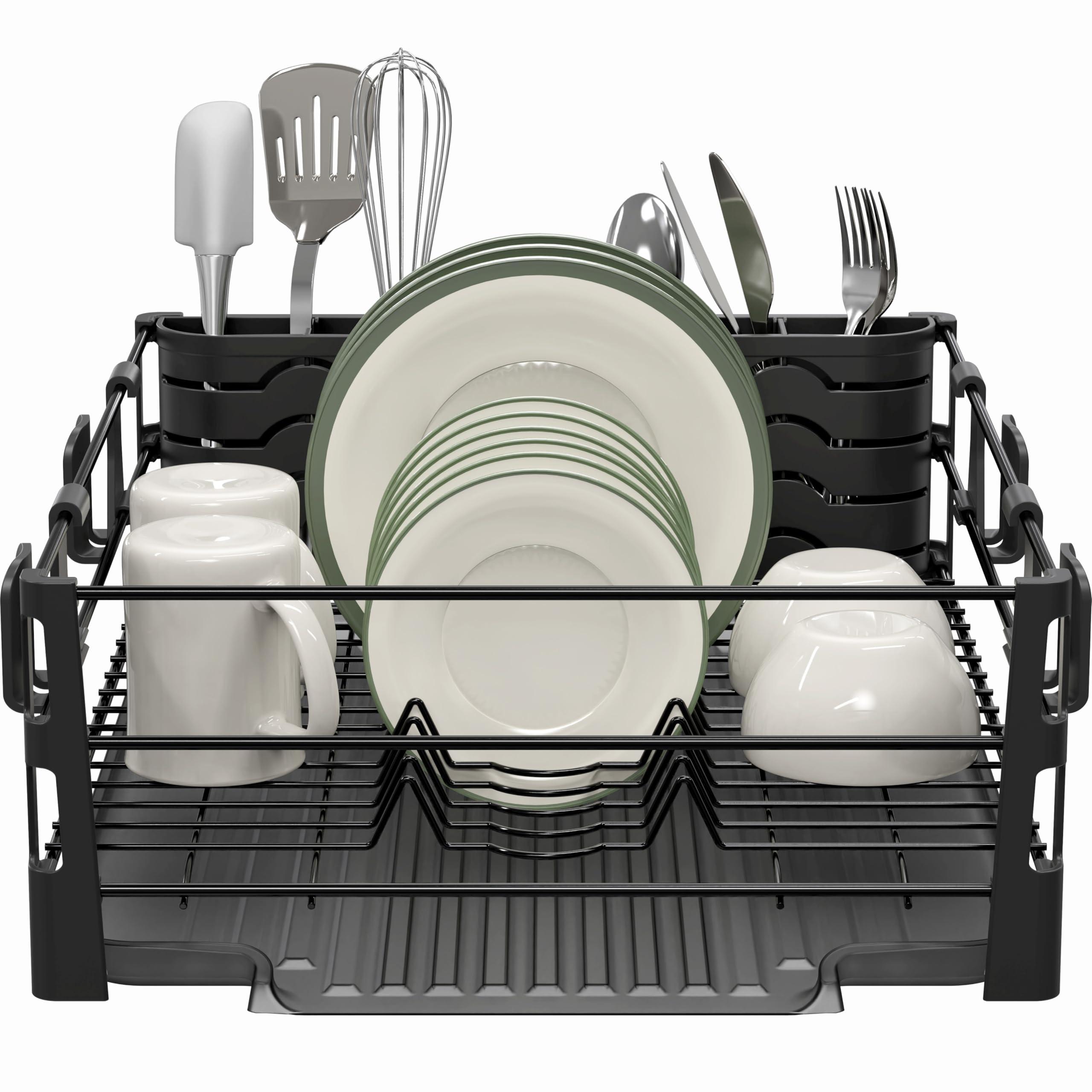 Dish Rack with Drainer, Mug and Utensil Holders
