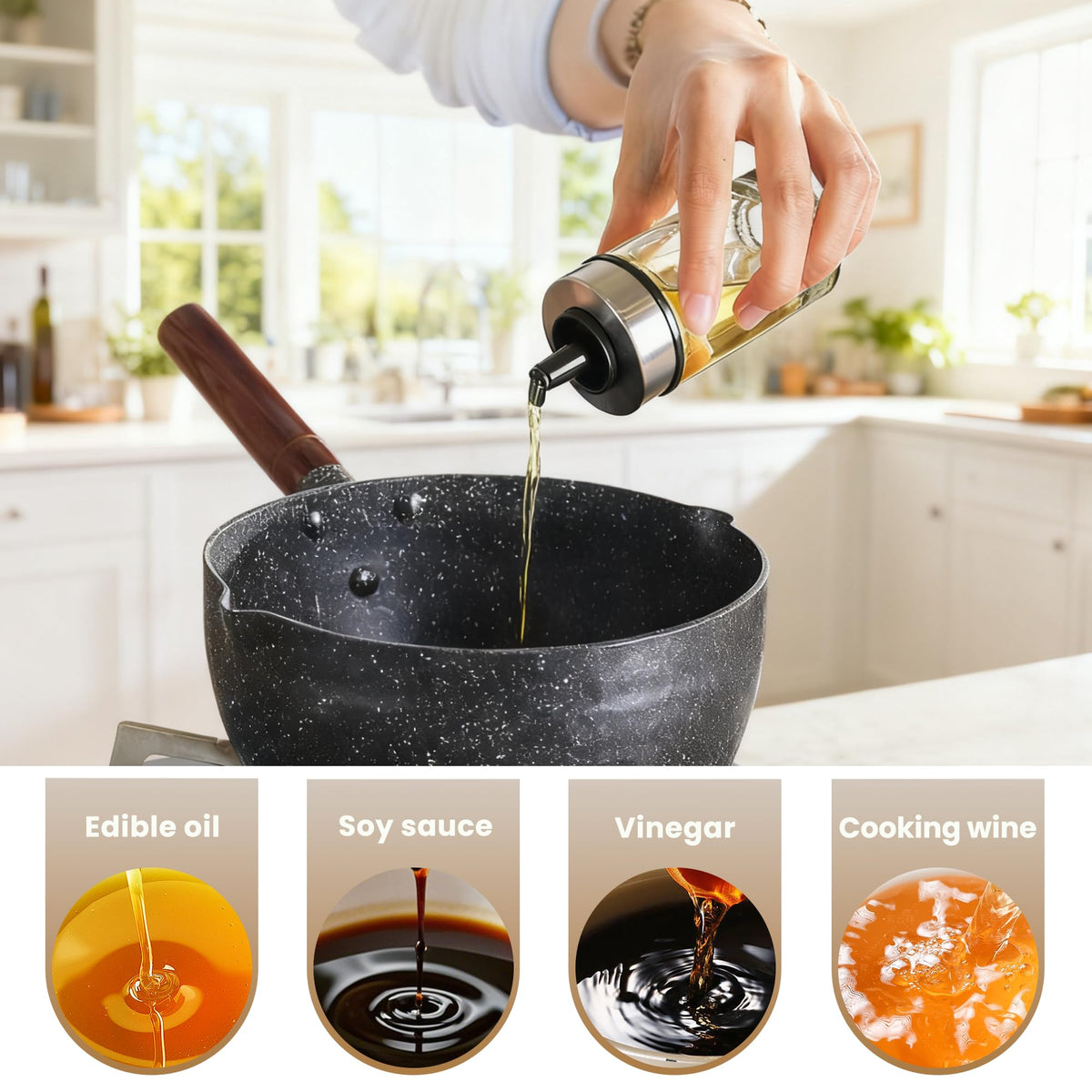 6-Bottle Oil, Vinegar and Spice Dispenser Set