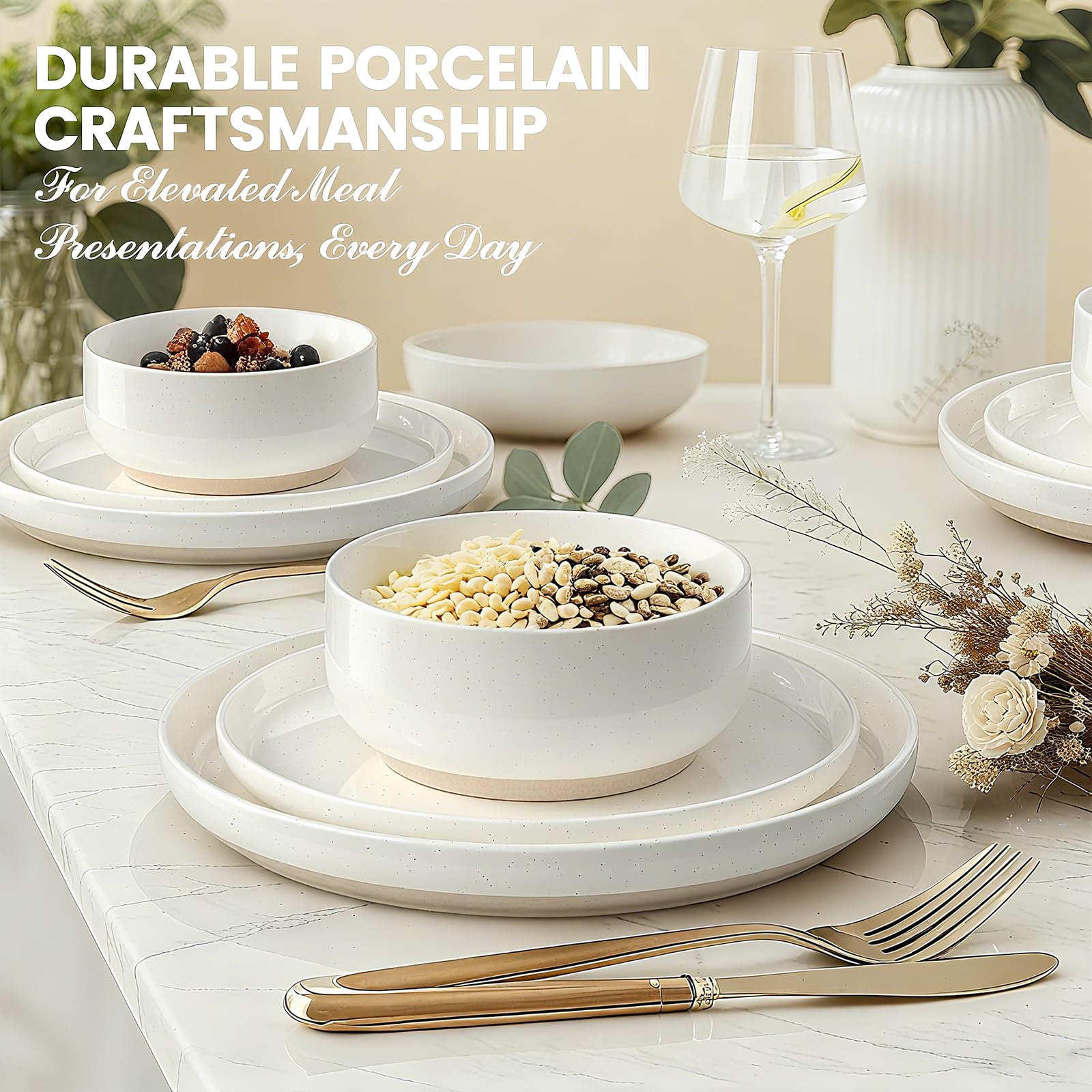 12-Piece Scratch-Resistant Dinnerware Set