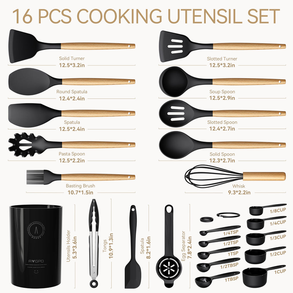 Large Silicone Cooking Utensil Set