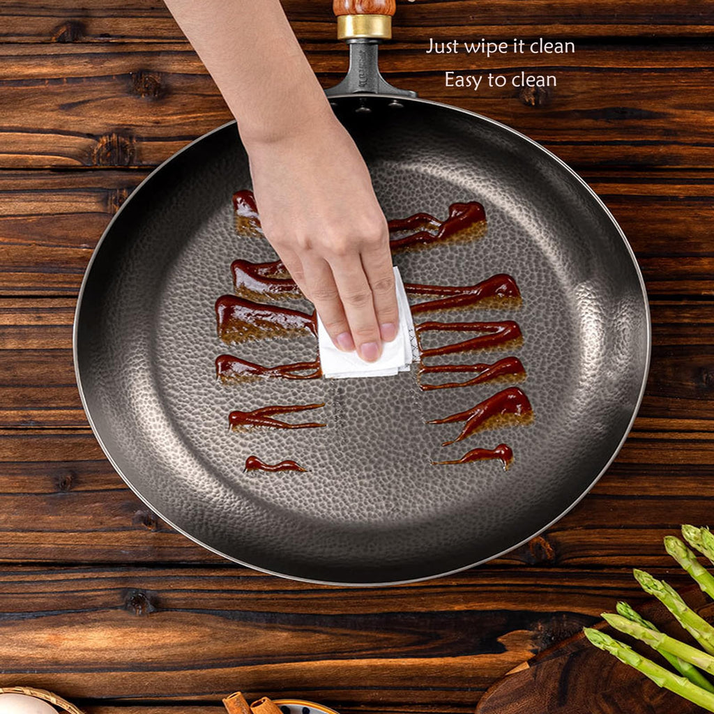 28cm Titanium Flat-Bottom Frying Pan with Lid