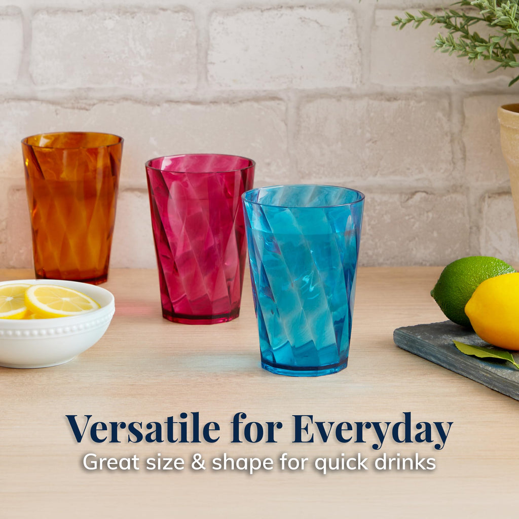 US Acrylic 8-Piece 26oz Jewel Tone Tumbler Set