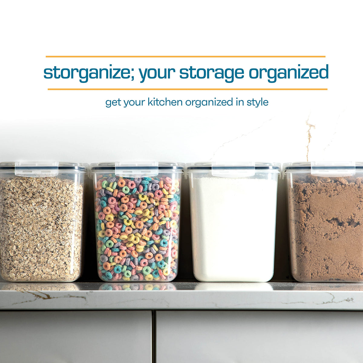4-Piece 5.3L Airtight Pantry Container Set