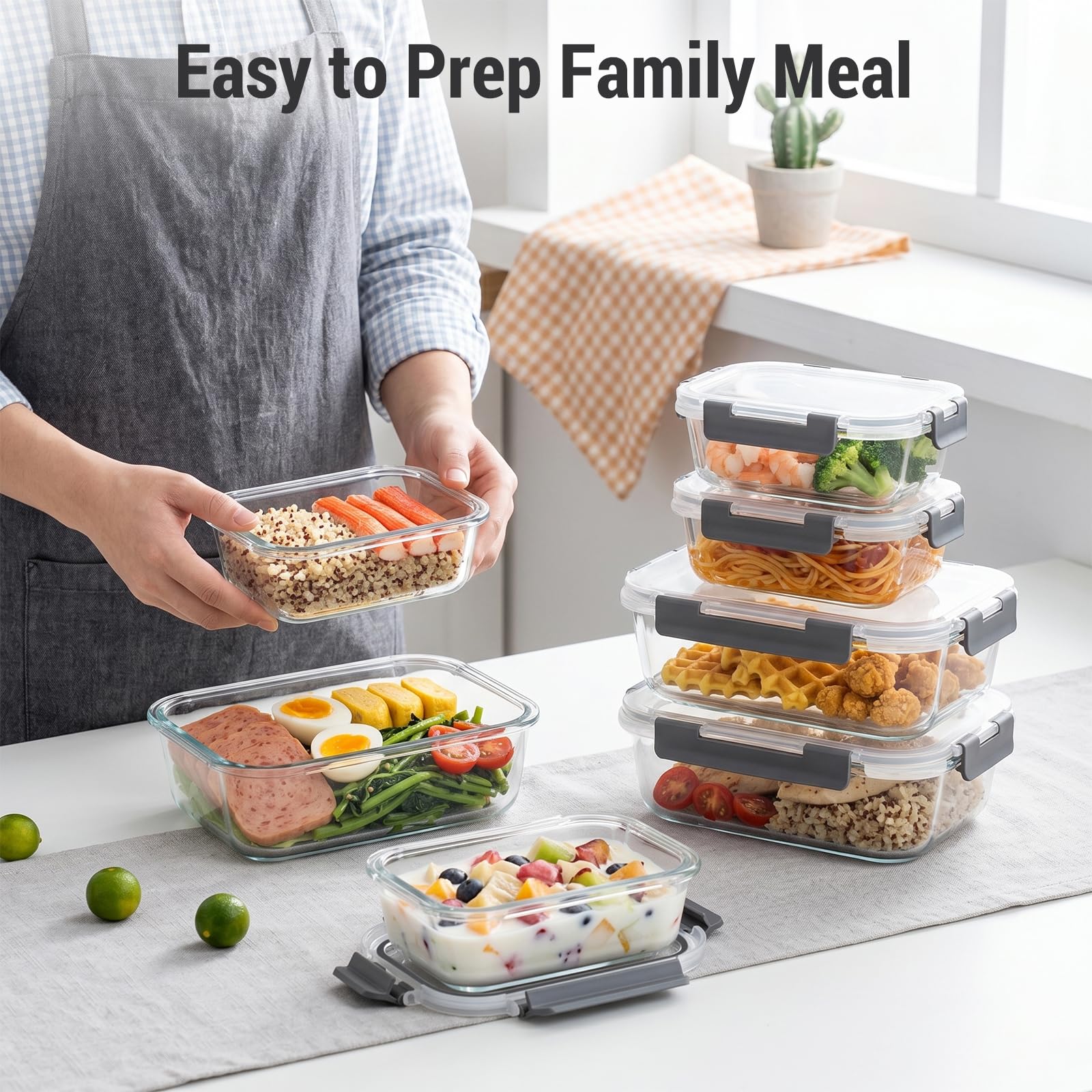 Dealusy 20-Piece Glass Food Storage Container Set