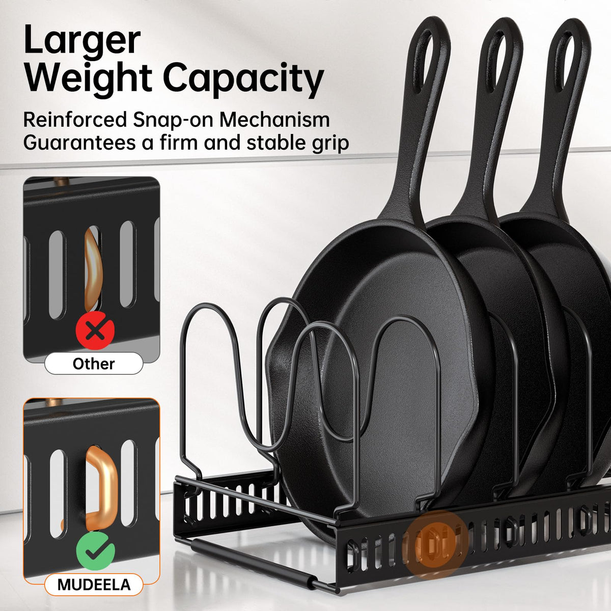 MUDEELA Expandable Pot Lid Organizer
