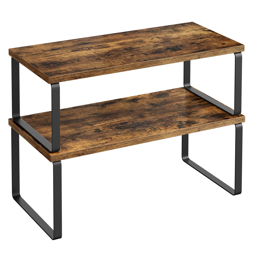 SONGMICS 2-Piece Stackable Cabinet Shelf Set