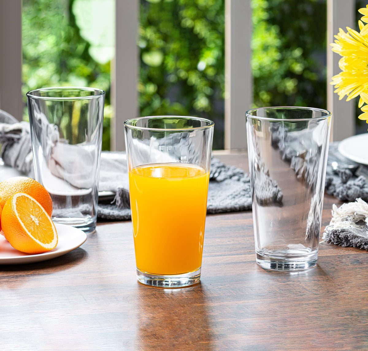 Le'raze 10-Piece Stackable 16oz Drinking Glass Set