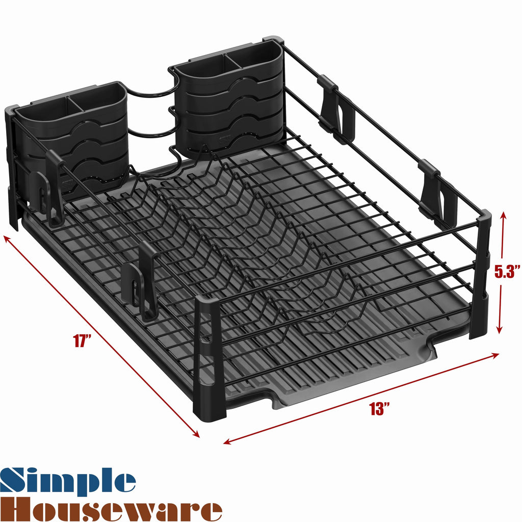 Dish Rack with Drainer, Mug and Utensil Holders
