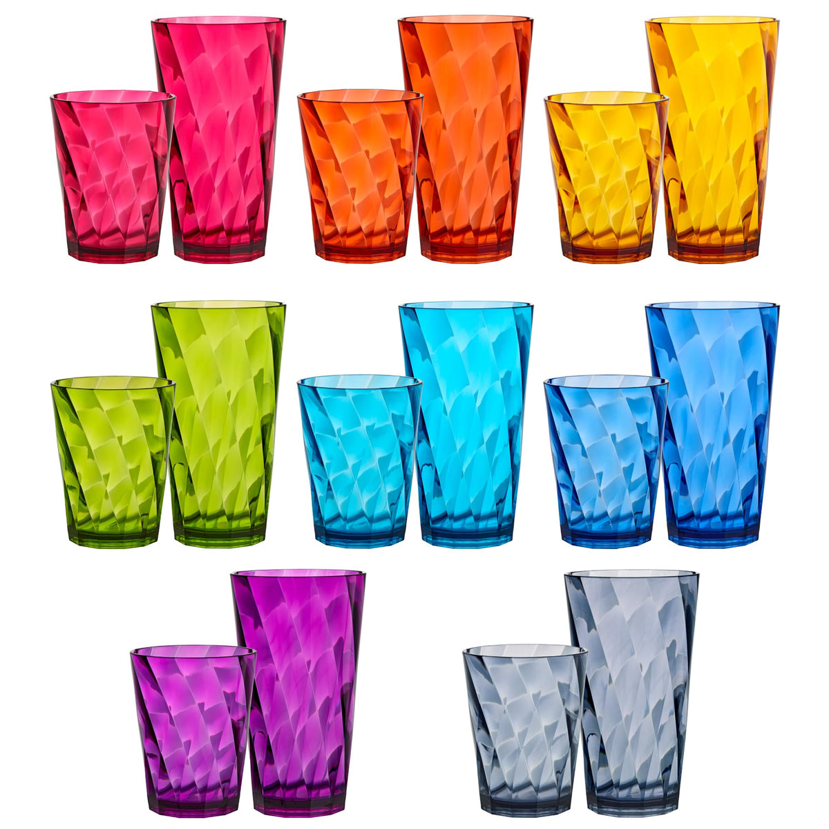 US Acrylic 8-Piece 26oz Jewel Tone Tumbler Set
