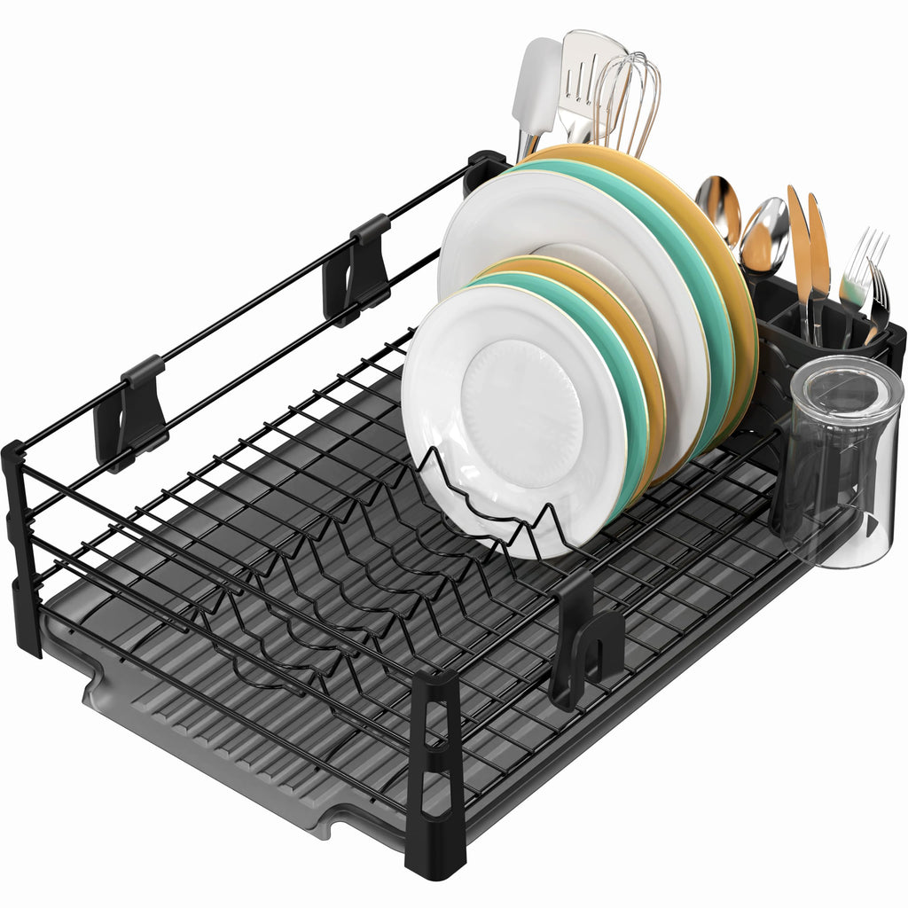 Dish Rack with Drainer, Mug and Utensil Holders
