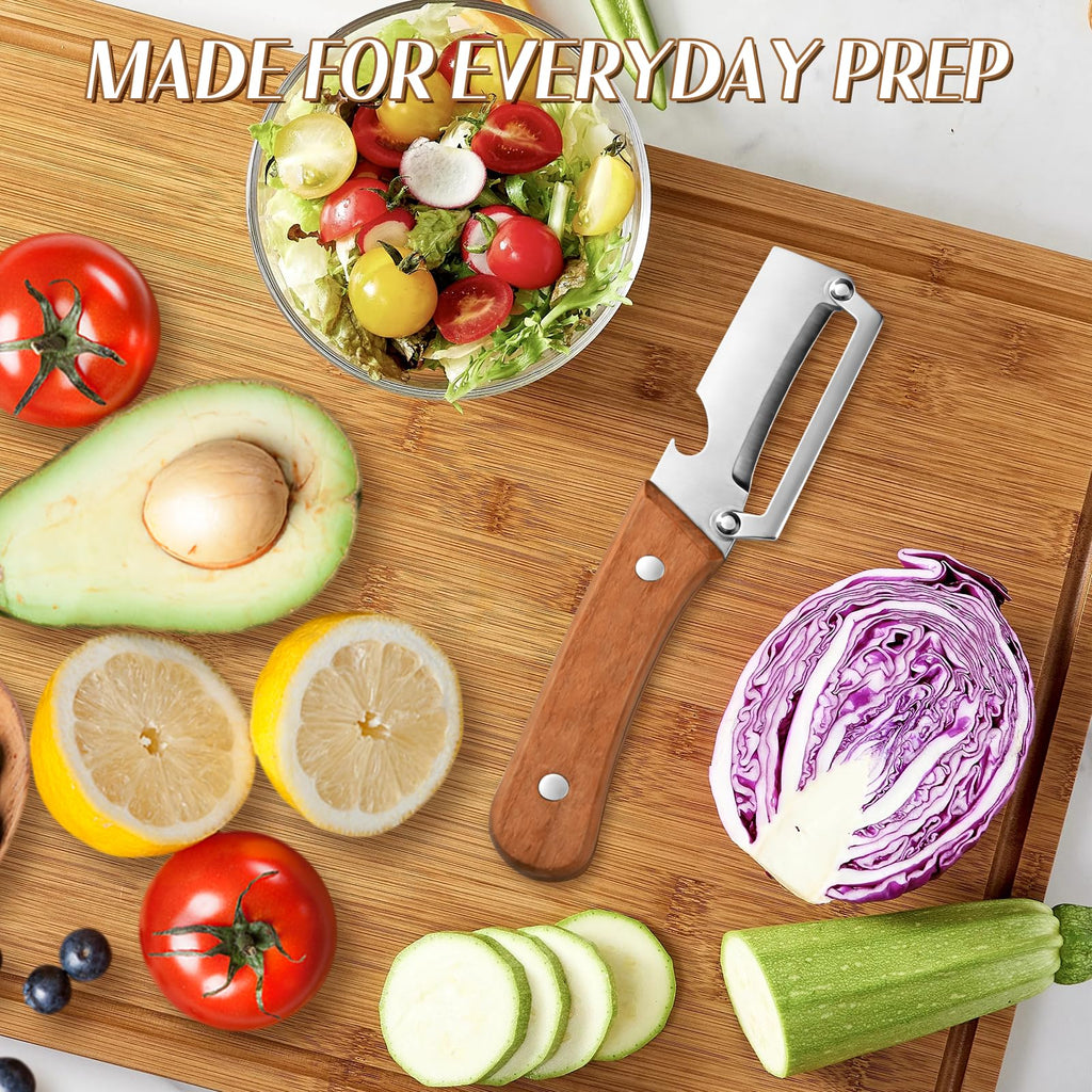 Wide-Blade Vegetable Peeler with Bottle Opener
