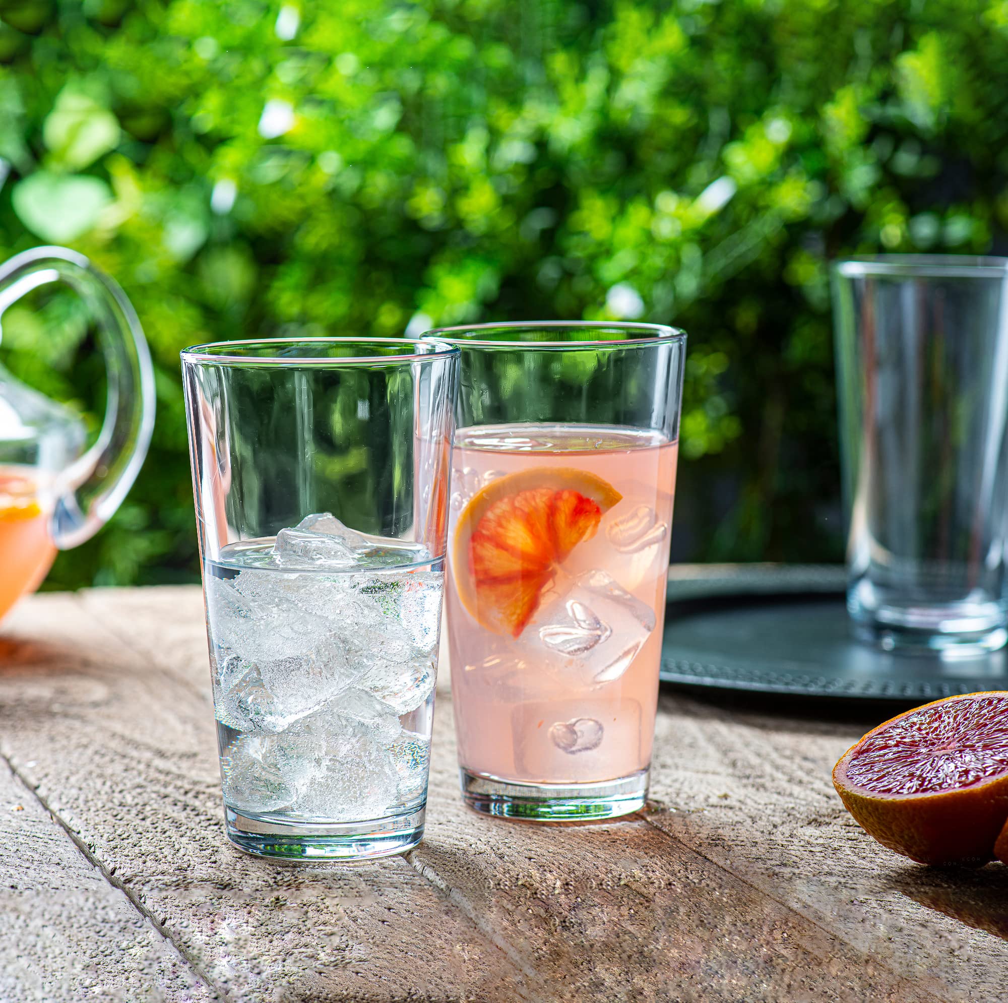 Le'raze 10-Piece Stackable 16oz Drinking Glass Set